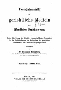 Virteljahrsschrift für gerichtliche Medicin und öffentliches Sanitätswesen Neue Folge 33. Band - 1880