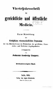 Virteljahrsschrift für gerichtliche und öffentliche Medicin 22. Band - 1862