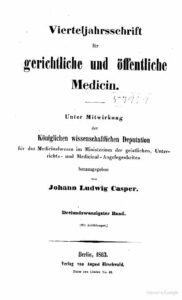 Virteljahrsschrift für gerichtliche und öffentliche Medicin 23. Band - 1863
