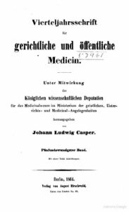 Virteljahrsschrift für gerichtliche und öffentliche Medicin 25. Band - 1864