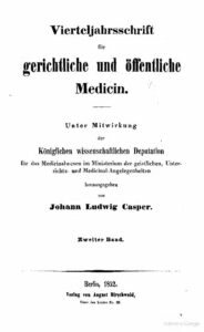 Virteljahrsschrift für gerichtliche und öffentliche Medicin 2. Band - 1852