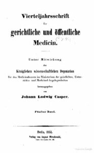 Virteljahrsschrift für gerichtliche und öffentliche Medicin 5. Band - 1854