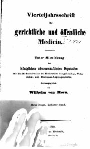 Virteljahrsschrift für gerichtliche und öffentliche Medicin Neue Folge 10. Band - 1869