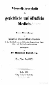 Virteljahrsschrift für gerichtliche und öffentliche Medicin Neue Folge 14. Band - 1871