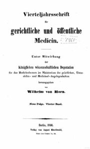 Virteljahrsschrift für gerichtliche und öffentliche Medicin Neue Folge 4. Band - 1866