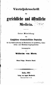 Virteljahrsschrift für gerichtliche und öffentliche Medicin Neue Folge 9. Band - 1868