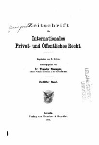 Zeitschrift für Internationales Privat und Öffentliches Recht 12.Band - 1903