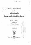 Zeitschrift für Internationales Privat und Öffentliches Recht 13. Band – 1903