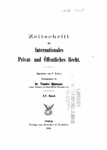 Zeitschrift für Internationales Privat und Öffentliches Recht 15. Band – 1905