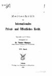 Zeitschrift für Internationales Privat und Öffentliches Recht 16. Band – 1906