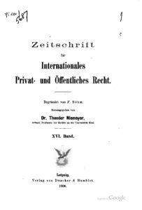 Zeitschrift für Internationales Privat und Öffentliches Recht 16. Band – 1906