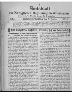 Amtsblatt der Königlichen Regierung zu Wiesbaden - 1918