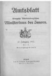 Amtsblatt des Königlich Württembergischen Ministerium des Innern – 47. Jahrgang 1917