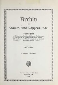 Archiv für Stamm- und Wappenkunde – 1907