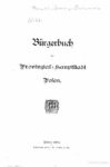 Bürgerbuch der Provinzial-Hauptstadt Posen – 1907