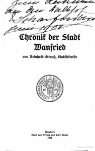 Chronik der Stadt Wanfried – 1908
