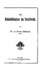 Die Rehabilitation im Strafrecht – 1907