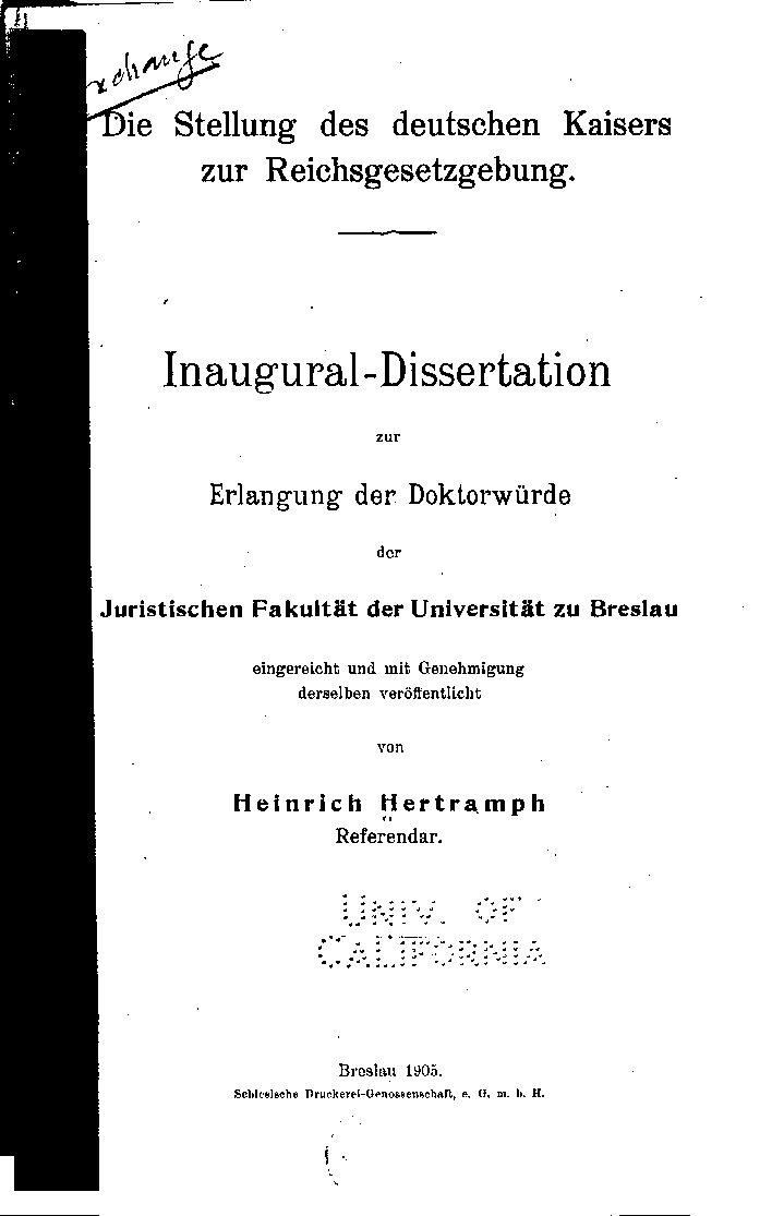 Die Stellung des deutschen Kaisers - 1905