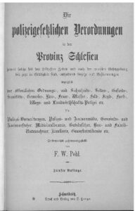 Die polizeilichen Verordnungen in der Provinz Schlesien - 1879