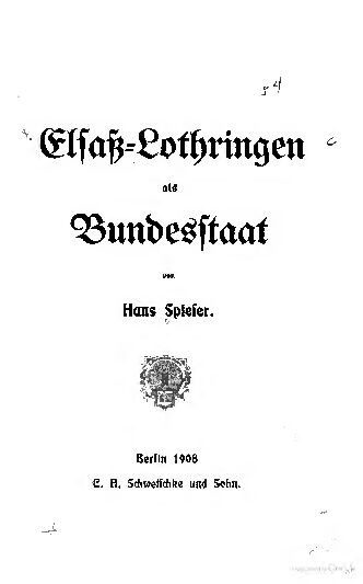 Elsass-Lothringen als Bundesstaat - 1908