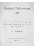 Gesetz-Sammlung für die Königlichen Preußischen Staaten – Jahrgang 1910