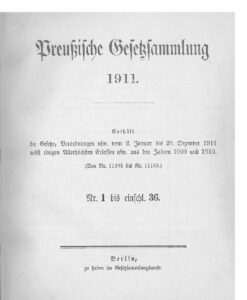 Gesetz-Sammlung für die Königlichen Preußischen Staaten - 1911