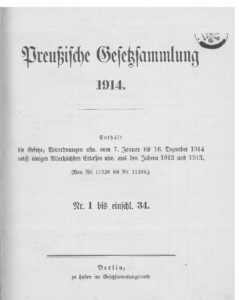 Gesetz-Sammlung für die Königlichen Preußischen Staaten – 1914