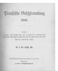 Gesetz-Sammlung für die Königlichen Preußischen Staaten - 1916