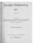 Gesetz-Sammlung für die Königlichen Preußischen Staaten – 1918