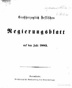 Grossherzoglich hessisches Regierungsblatt – 1883