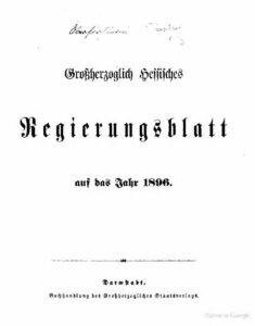 Grossherzoglich hessisches Regierungsblatt - 1896