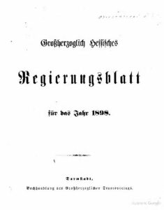 Grossherzoglich hessisches Regierungsblatt – 1898