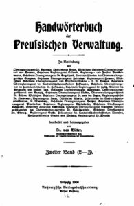 Handwörterbuch der preußischen Verwaltung – Zweiter Band: L-Z