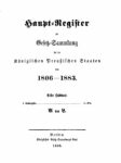 Haupt-Register zur Gesetz-Sammlung für die königlichen Preußischen Staaten von 1806-1883 – Erster Halbband, A-L