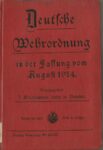 Inhaltsverzeichnis – Wehrordnung – August – 1914