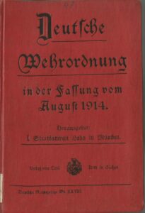 Inhaltsverzeichnis – Wehrordnung – August – 1914