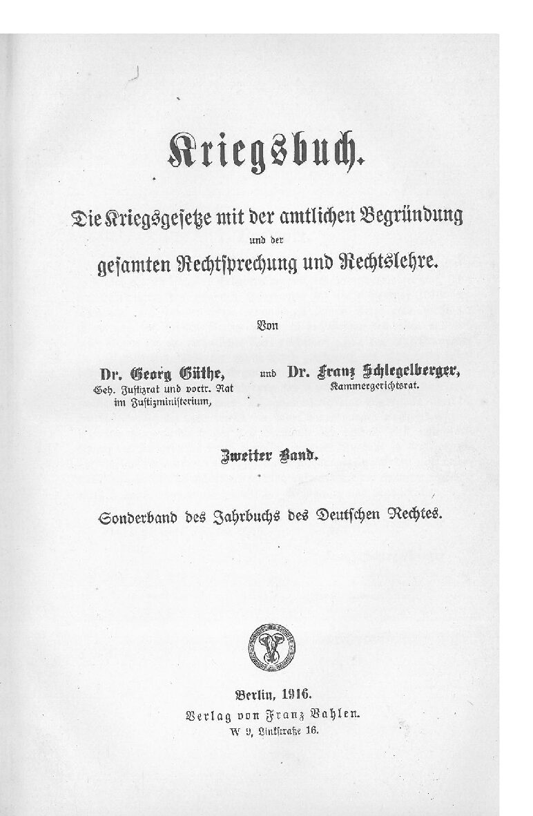 Kriegsbuch - Zweiter Band