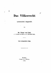 Liszt, Franz - Das Völkerrecht