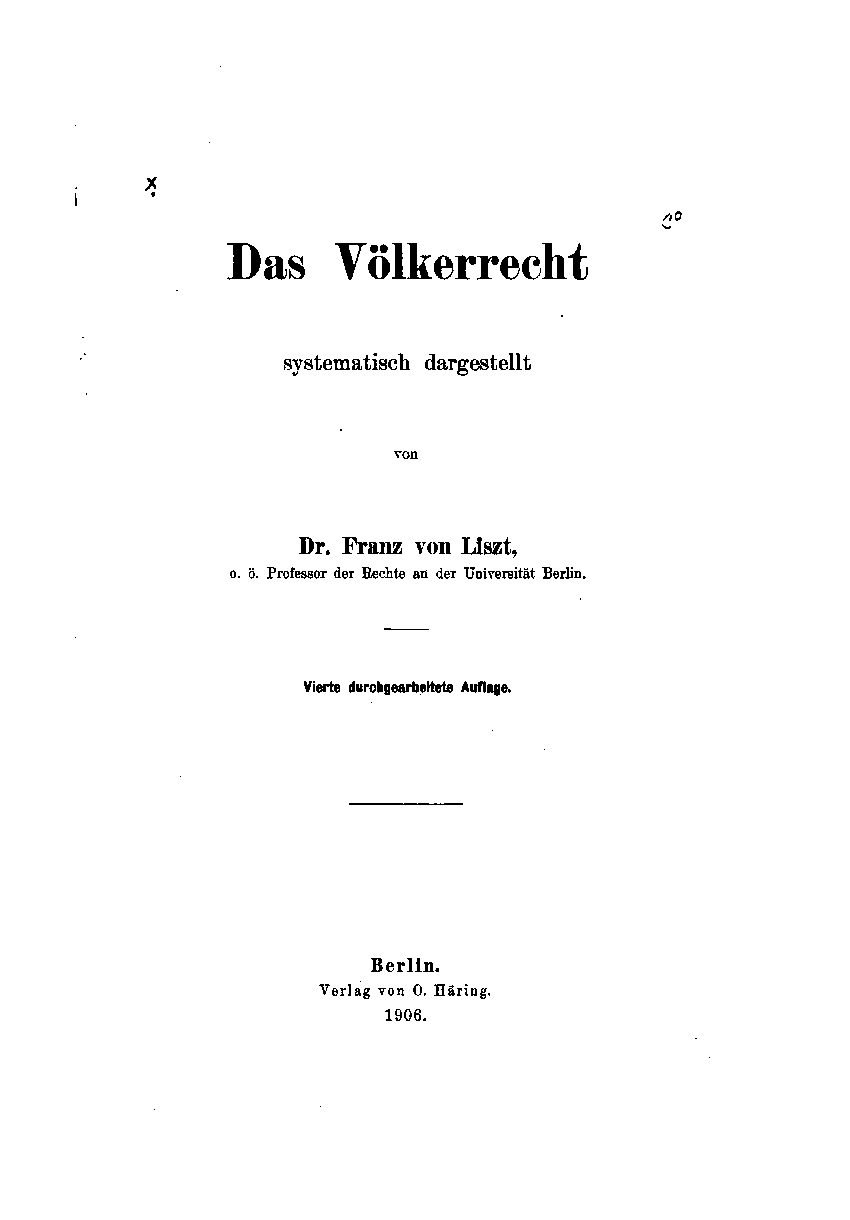 Liszt, Franz - Das Völkerrecht