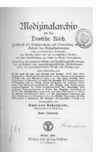 Medizinalarchiv für das Deutsche Reich - 1910