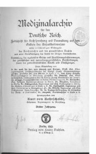 Medizinalarchiv für das Deutsche Reich - 1912