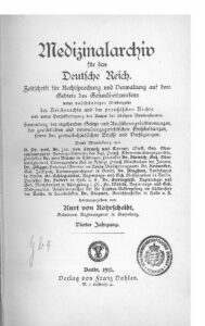 Medizinalarchiv für das Deutsche Reich - 1913