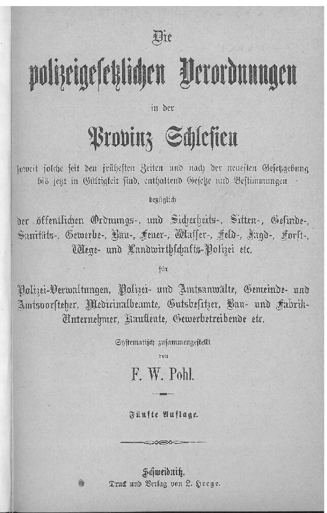 Polizeigesetze - Pohl - 1879