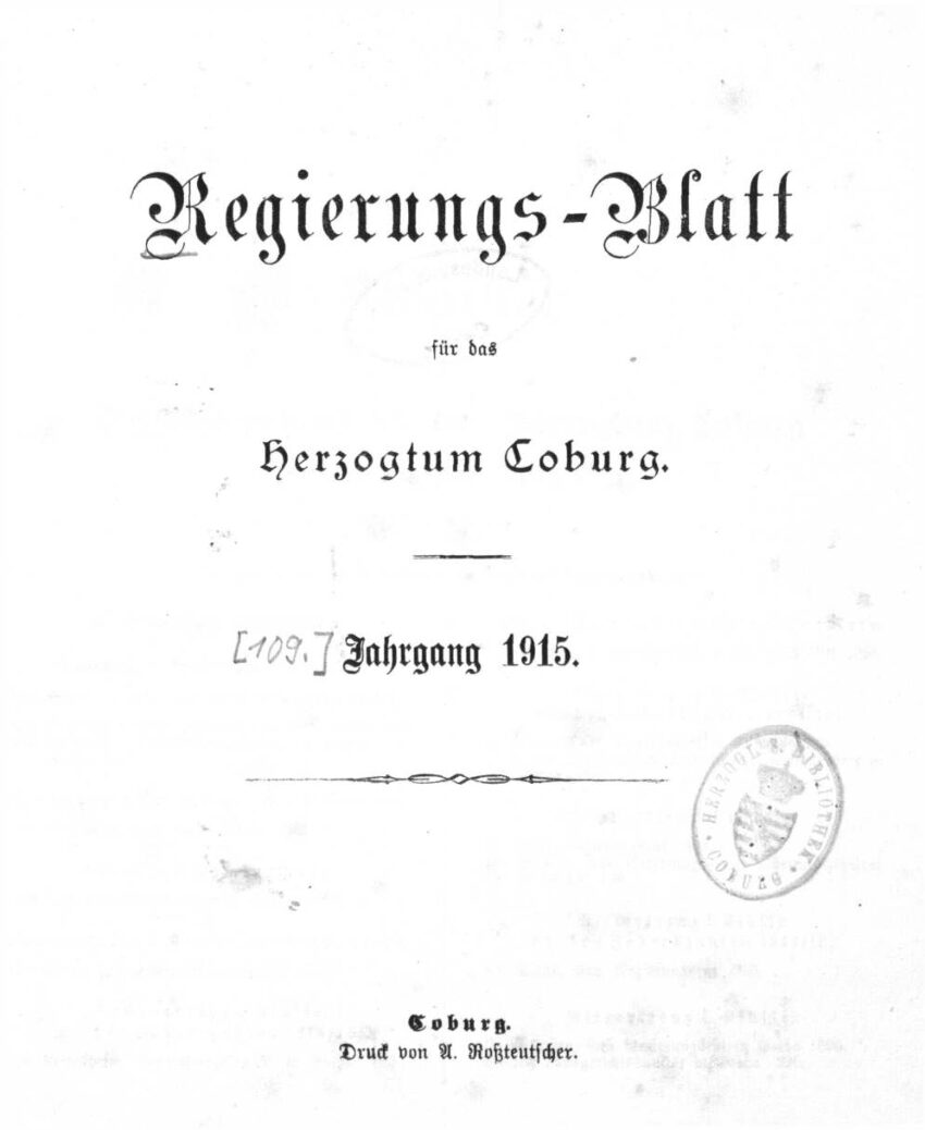 Regierungs-Blatt für das Herzogtum Coburg - 1915