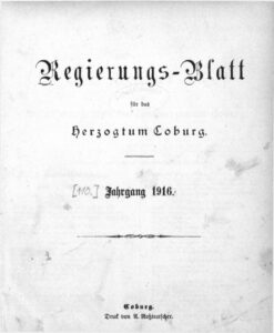 Regierungs-Blatt für das Herzogtum Coburg – 1916