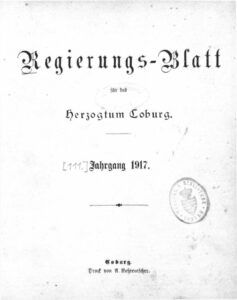 Regierungs-Blatt für das Herzogtum Coburg - 1917
