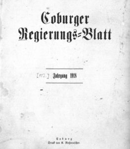 Regierungs-Blatt für das Herzogtum Coburg – 1918