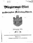 Regierungsblatt für Mecklenburg-Schwerin – Jahrgang 1871