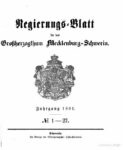 Regierungsblatt für Mecklenburg-Schwerin – Jahrgang 1891