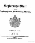 Regierungsblatt für Mecklenburg-Schwerin – Jahrgang 1892